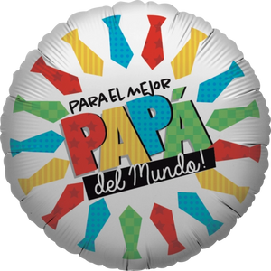 GLOBO METALICO 18" PAPÁ PAR AEL MEJOR PAPÁ DEL MUNDO