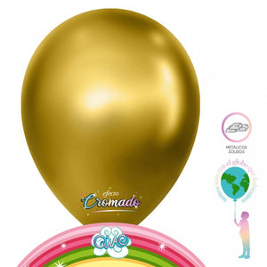 GLOBO DE LATEX 10" CHROME ORO