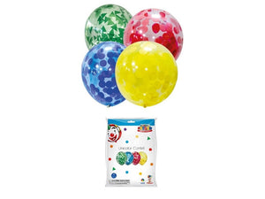 GLOBO DE LATEX 12" TRANSPARENTE CONFETI UNICOLOR