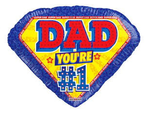 GLOBO METALICO 18" PAPA DAD YOU'RE #1 SUPER DAD