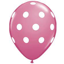 GLOBO DE LATEX 11" BIG POLKA DOTS ROSA