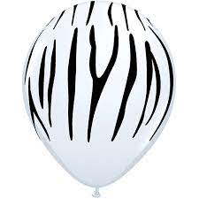 GLOBO DE LATEX 11" ZEBRA STRIPES O RAYAS DE CEBRA