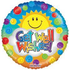 GLOBO METALICO 9" GET WELL WISHES!