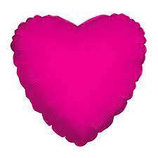 GLOBO METALICO CORAZON 9" SOLIDO FUCSIA